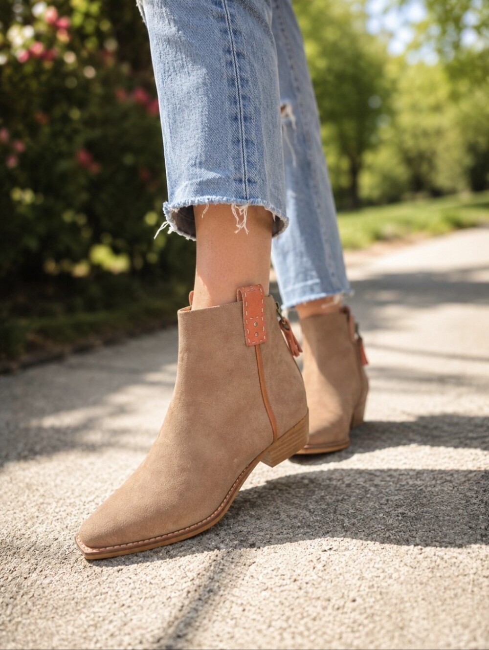 ARIDER GIRL Taupe Western Ankle Booties | Women's Size 6.5